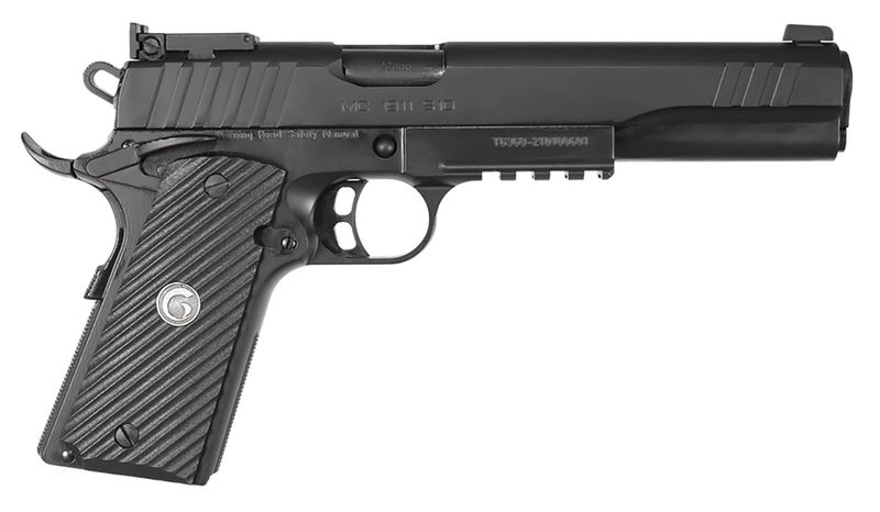 EAA MC1911 S Hunter Pistol 390600, 10mm Auto, 6in, Black Checkered Polymer Grips, Matte Black Finish, 8 Rds