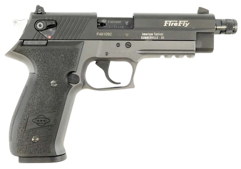 American Tactical FireFly Pistol GERG2210TFFS, 22 LR, 4in, Black Polymer Grips, Smoke Finish, 10 Rds
