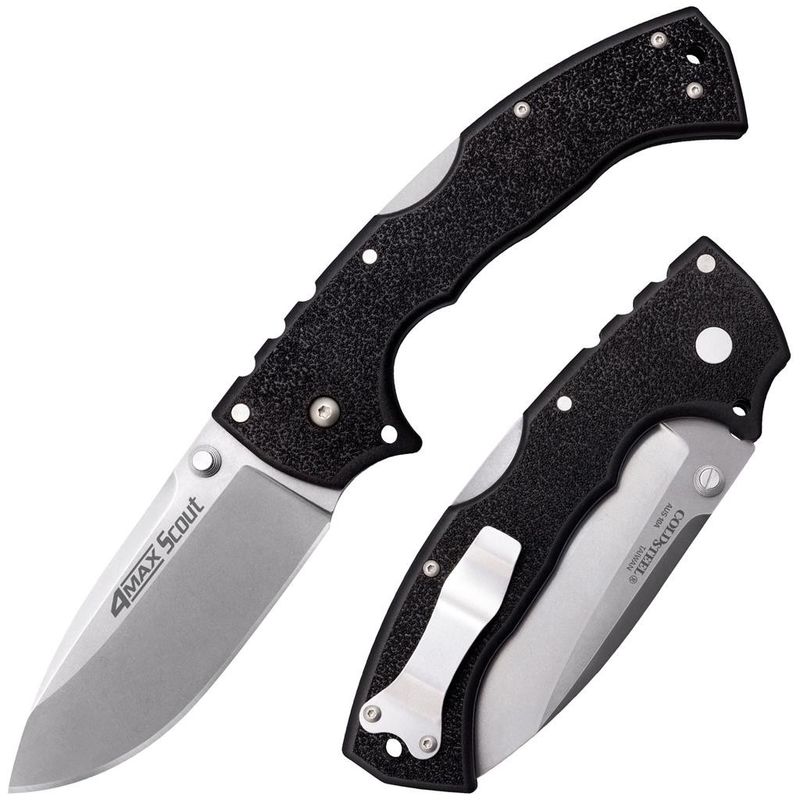 Cold Steel 4-Max Scout Folding Knive, Drop Point, Plain Edge (62RQ)