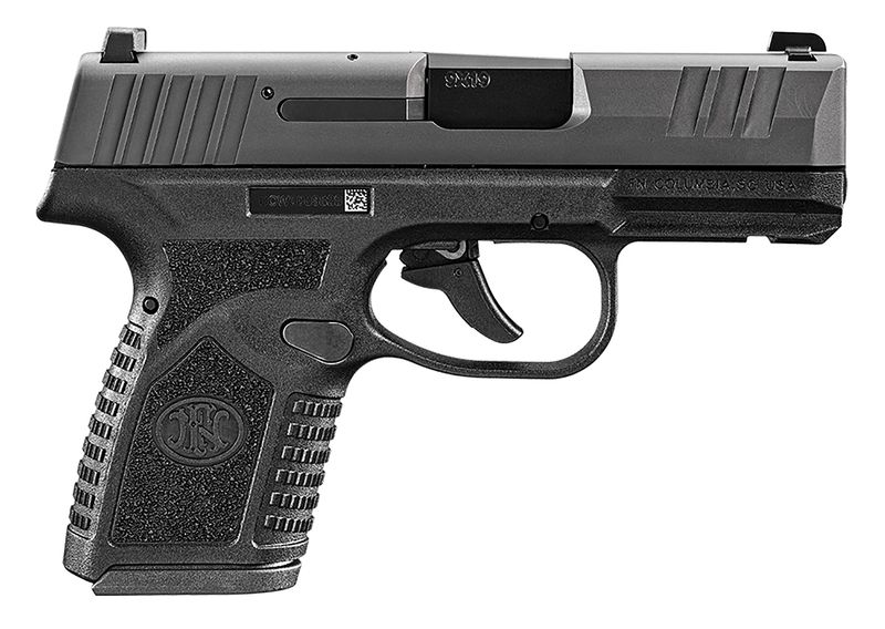FN Herstal Reflex Pistol 66101412, 9mm Luger, 3.30in, Black Stippled, Black Finish, 10 Rds