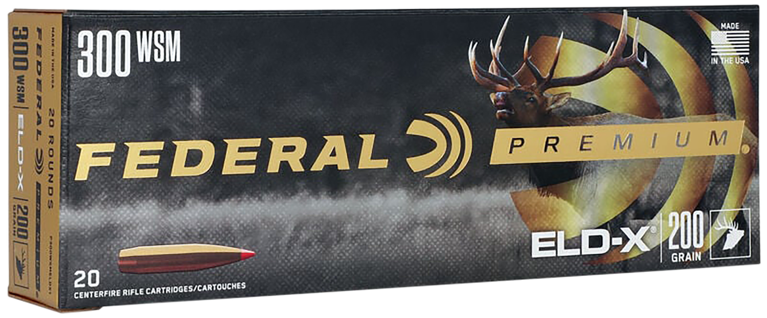 Federal Premium Rifle Ammunition P300WSMELDX1, 300 WSM, Hornady ELD-X, 200 gr, 2820 fps, 20 Rd/Bx