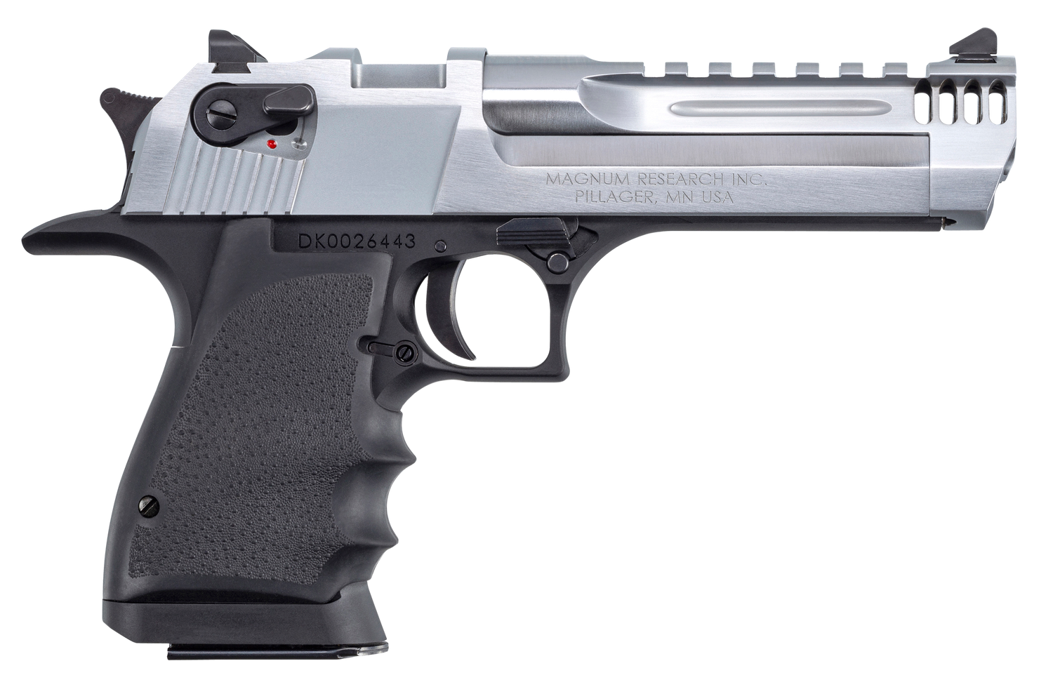 Magnum Research Desert Eagle L5 SAO Pistol DE50L5BC, 50 AE, 5", Finger Grooved Rubber Grips, 7 Rds