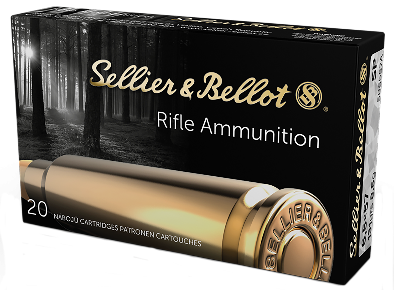 Sellier & Bellot Rifle Ammuntion SB6557A, 6.5x57, Soft Point (SP), 131 GR, 2519 fps, 20 Rd/bx