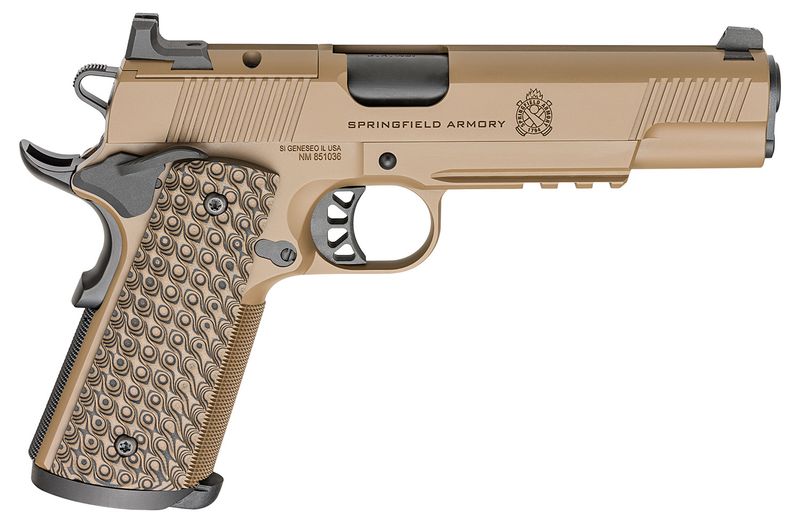 Springfield 1911 TRP AOS Optic Ready Pistol PC9129LRCBAOS, 9mm Luger, 5in, VZ Hydra G10, Coyote Brown Cerakote Finish, 9 Rds