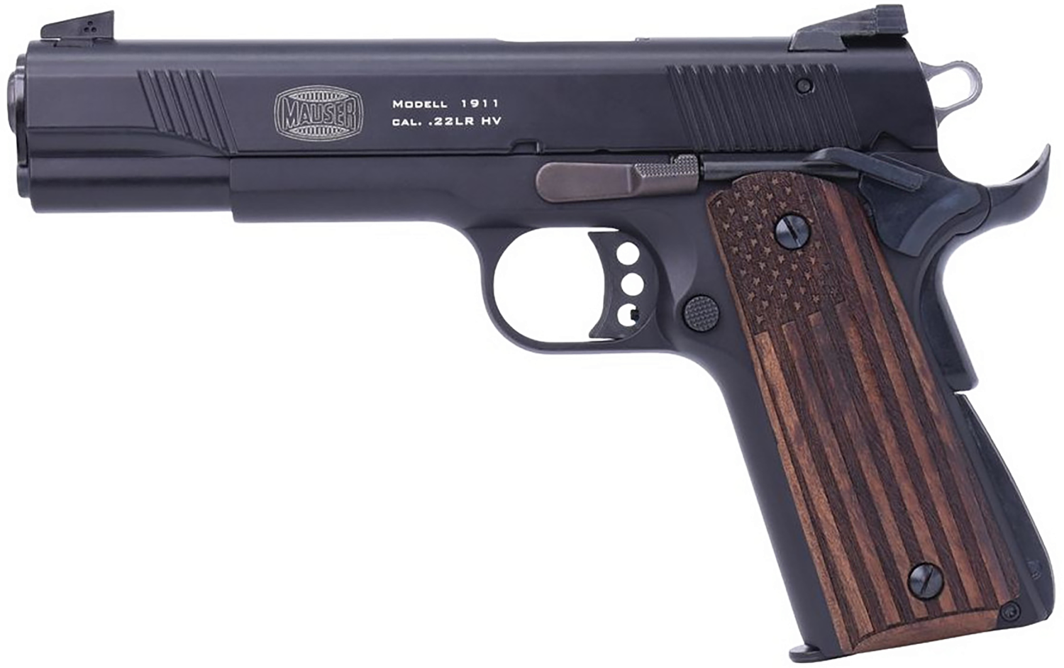 FMK 1911 Pistol 4110608, 22 LR, 5in, Molded Wood Flag Grips, Black Finish, 10 Rds