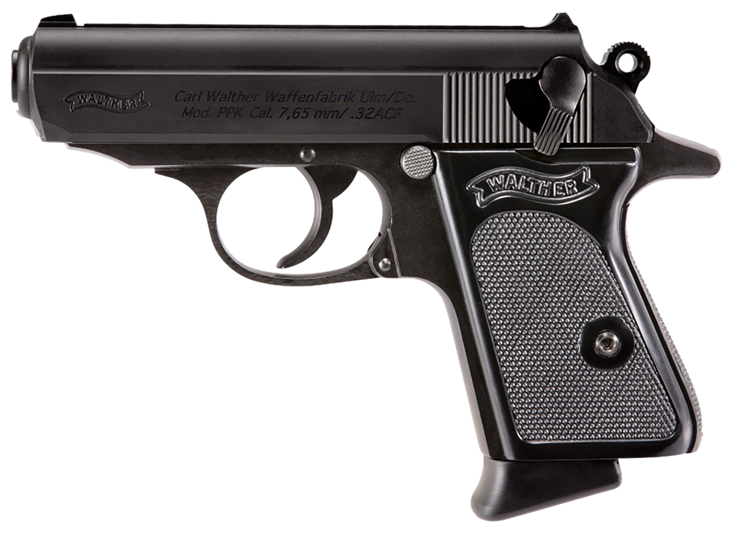Walther PPK/S Pistol 4796023, 32 ACP, 3.30in, Textured Polymer Grips, Black Finish, 7 Rds