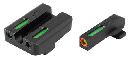 TruGlo TG13XD1PC TFX Pro Front/Rear Fiber Optic Sight, Green w/Orange Outline, for Springfield XD