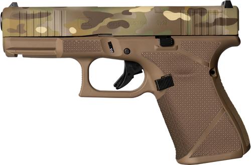 Glock 19 Gen5 MOS, 9mm 15+1 4.02" GMB Barrel, Serrated Camo Slide, FDE Polymer Frame w/Picatinny Rail, PA195S204MOSNMCFDE 