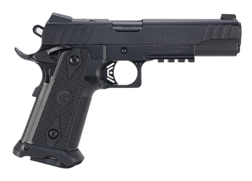 EAA Witness2311 Pistol 395040, 45 ACP, 5in, Black Serrated Slide & Polymer Frame w/Picatinny Rail & Beavertail Black Checkered Polymer Grips, Black Finish, 11 Rds