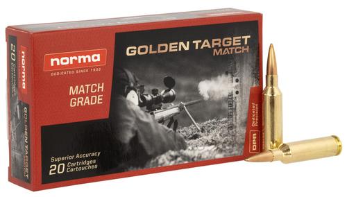 Norma Golden Target Match Rifle Ammunition 20160392, 6mm Creedmoor, Hollow Point Boat Tail, 107 gr, 2138 fps, 20 Rd/Bx