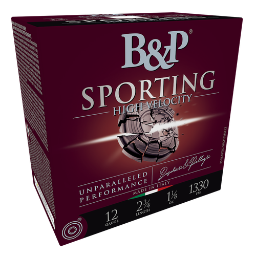 Baschieri & Pellagri Sporting Clays Target Loads CA1T03SPA052, 12 Gauge, 2-3/4", 1-1/8 oz, 1330 fps, #7.5 Shot, 25 Rd/Bx