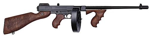 Thompson 1927A1 Deluxe Carbine Rifle T1, 45 ACP, 16 1/2 in, Semi-Auto, Walnut Stock, Blue Finish, 30 Rds