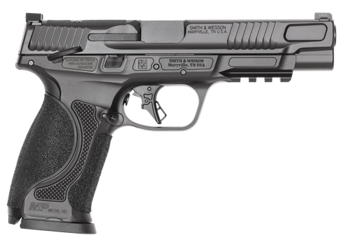 Smith and Wesson M&P M2.0 Metal Optic Ready Pistol, 9mm, 5in, Interchangeable Backstrap Grips, Black Armornite Finish, 10 Rds