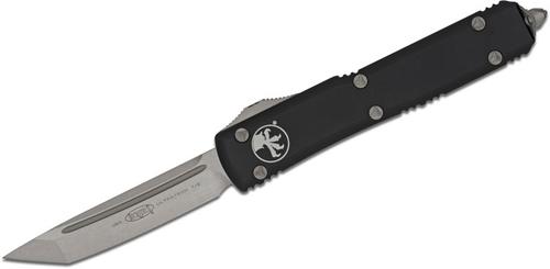 Microtech Ultratech Out-The-Front Auto Knive, Tanto Standard Stonewash Edge, Black (123-10)