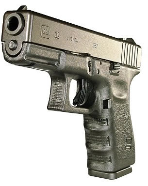 Glock 32 Compact Pistol PI3250203, 357 SIG, 4.02 in, Polymer Grip, Black Finish, Fixed Sights, 13 Rd