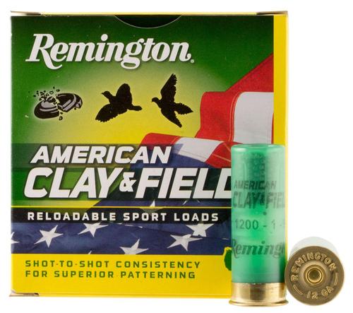 Remington American Clay and Field Shotshells HT12L9, 12 Gauge, 2-3/4", 1 oz, 1200 fps, #9 Lead Shot, 25 Rds/Bx