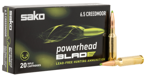 Sako PowerHead Rifle Ammunition JASPHB65CM120B, 6.5 Creedmoor, 120 gr, 20 Rd/Bx