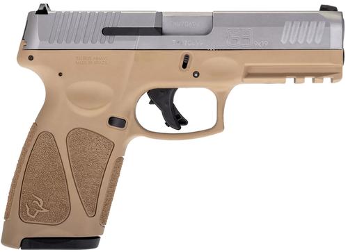 Taurus G3 Full Size Pistol 1G3B949T, 9mm, 4", Tan Polymer Grips, Matte Stainless Slide, 17 Rds