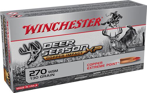 Winchester Deer Season Rifle Ammunition X270SDSLF, 270 WSM, Extreme Point, 130 gr, 3215 fps, 20 Rd/Bx
