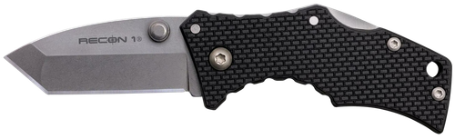 Cold Steel CS27DT Recon 1 Micro, 2" Blade, Tanto Plain Stonewashed 4034 SS Blade, Black Griv-Ex Handle Includes Pocket Clip