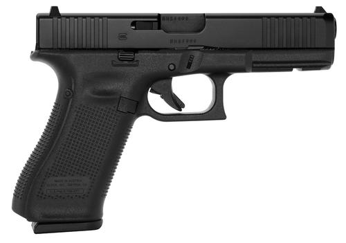 Glock 17 Gen5 Pistol w/Front Serrations PA175S201, 9mm Luger, 4.49", Black Polymer Grips, Black Finish, 10 Rds