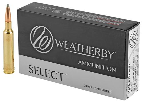 Weatherby Select Rifle Ammunition H7MM154IL, 7mm Weatherby Mag, Hornady Interlock, 154 gr, 3260 fps, 20 Rd/Bx