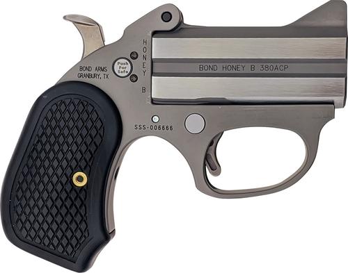 Bond Arms Honey B Derringer BAHB38, 38 Special, 3", Black Rubber Grip, Stainless Finish, 2 Rd