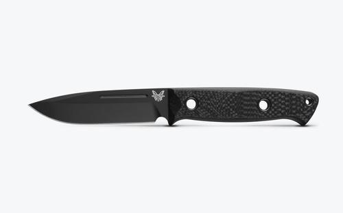 Benchmade Bushcrafter Carbon Fiber Fixed Knife w/Stainless Steel Drop Point Blade,  Molded Sheath (163BK)
