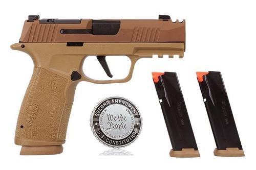 Sig Sauer P365 Macro 2A Sub-Compact Semi-Auto Pistol 365XCA-9-CXR3P-COMP-2A, 9mm, 3.1 in, FDE Finish, 17 Rds