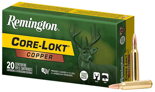 Remington Core-Lokt Copper Rifle Ammunition R27858, 300 Win Mag, Copper Hollow Point, 180 gr, 2850 fps, 20 Rd/Bx