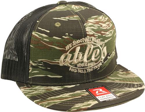 Able's Flat Bill Mesh Cap Tiger Camo, Black (ACTCBF)