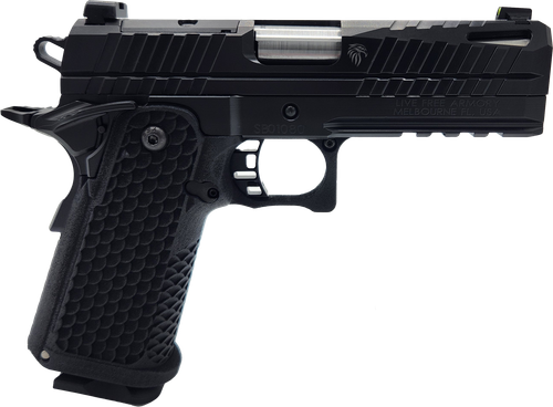 LIVE FREE ARMORY Apollo 11 Optic Ready Pistol LFAPC61301, 9mm Luger, 4.15in, Textured, Elite Black Cerakote Finish, 17 Rds