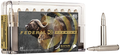 Federal Premium Cape-Shok Rifle Ammunition P416T1, 416 Rigby, Trophy Bonded Bear Claw, 400 GR, 2300 fps, 20 Rd/bx