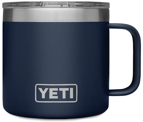 Yeti Rambler Mug 14oz Stainless Steel Cup w/Lid, DuraCote Navy (YRAM14NV)