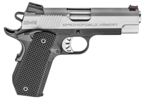 Springfield 1911 EMP PI9229L, 9mm Luger, 4", Black G10 Grips, Black Hard Coat Anodized Finish, 9 Rds