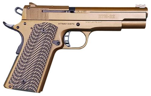 Rock Island XT Magnum SAO Pistol 56792, 22 WMR, 5", Brown G10 Grips, Burnt Bronze Cerakote, 14 Rds