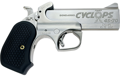 Bond Cyclops Big Bore Pistol BACYP, 45-70 Gov, 4.25in, Black Extended B6 Resin Grips, Matte Stainless Finish, 1 Rd