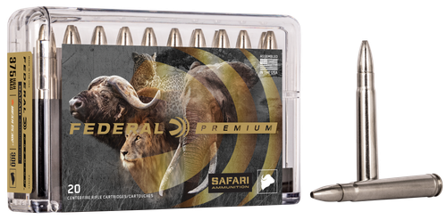 Federal Premium Cape-Shok Rifle Ammunition P375T1, 375 Holland H&H Mag, Trophy Bonded Bear Claw, 300 GR, 2400 fps, 20 Rd/bx