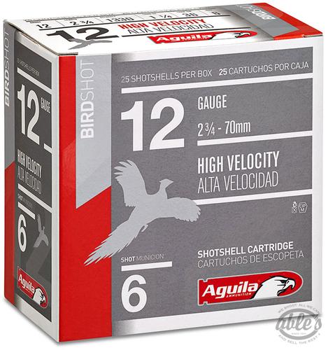 Aguila High Velocity Shotshells 1CHB1209, 12 Gauge, 2-3/4", 1-1/4 oz, 1330 fps, #9 Lead, 25 Rds/Bx