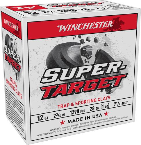 Winchester Super-Target Light Target Shotshells TRGT12907, 12 Gauge, 2-3/4", 1 oz, 1290 fps, #7.5 Lead Shot, 25 Rds/box
