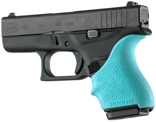 Hogue HandALL Beavertail Grip Sleeve for Glock 42/43, Aqua (18204)