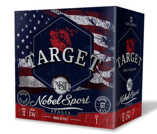 Nobel Sport Target Shotshells ANS121FSC8, 12 Gauge, 2-3/4", 1 oz, 1300 fps, #8 Lead Shot, 25 Rds/box