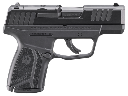 Ruger Max-9 Pro Optic Ready Pistol 3514, 9mm, 3.2 in, Black Polymer Grip, Blue Finish, Manual Safety, 12 Rds