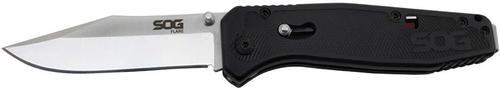 SOG Flare Satin Clip Point Blade Assisted Folding Knife