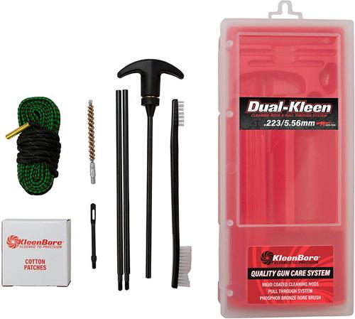 KleenBore KDS-556 Dual Kleen Rod & Pull Through Rope Cleaner, 5.56mm/223 Cal Rifle, Nylon/Phosphor Bronze Bristles