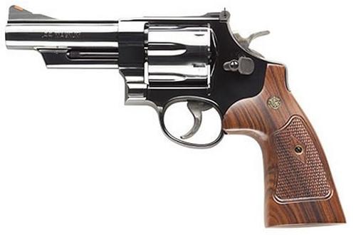 Smith & Wesson 29 Classic Revolver 150254, 44 Rem Mag, 4 in, Checkered Walnut Grip, Blue Finish, 6 rd