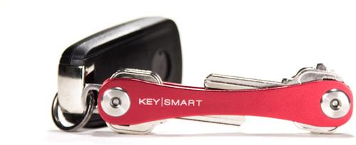 KeySmart Compact Key Holder, Aluminum,Up to 8 Keys, Red (KS019RED)