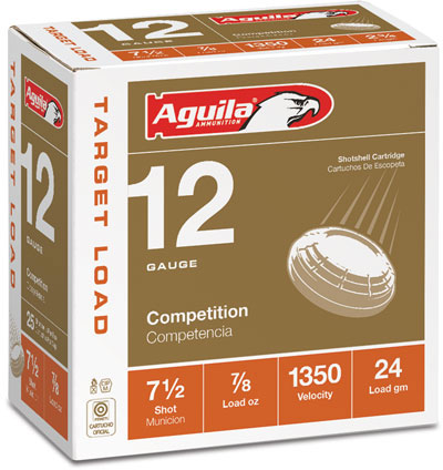 Aguila Competition Shotshells 1CHB1250, 12 Gauge, 2-3/4", 7/8 oz, 1350 fps, #7.5 Lead Shot, 25 Rds/Bx