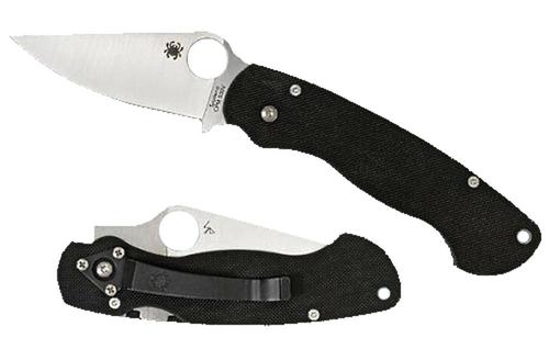 Spyderco Para-Military2 Flat Ground Plain Folding Knife w/Plain Edge & G10 Black Handle (C81GP2)