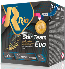Rio Competition Target Load Star Team Evo Low Recoil Shotshells ST32LR75, 12 Gauge, 2-3/4", 1-1/8 oz, 1150 fps, #7.5 Shot, 25 Rd/bx